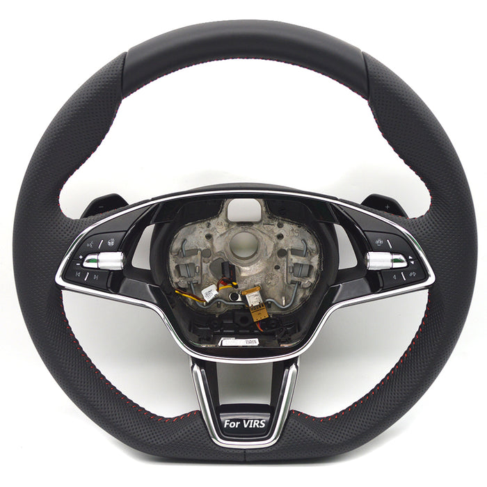Red line semi perforated RS heated steering wheel For Skoda Superb Red line semi perforated RS heated steering wheel