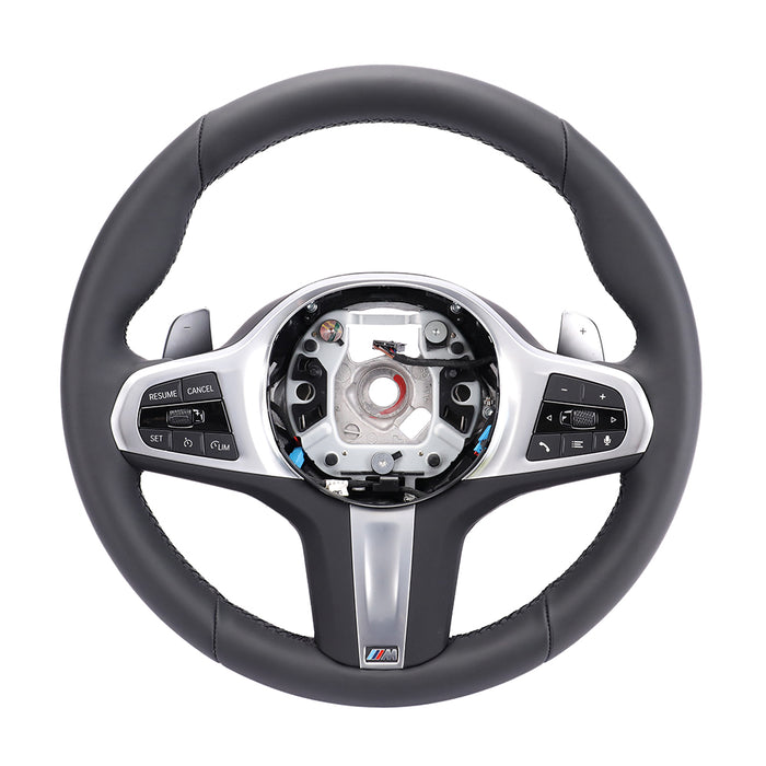 For BMW black leather black stitching black button multifunction steering wheel
