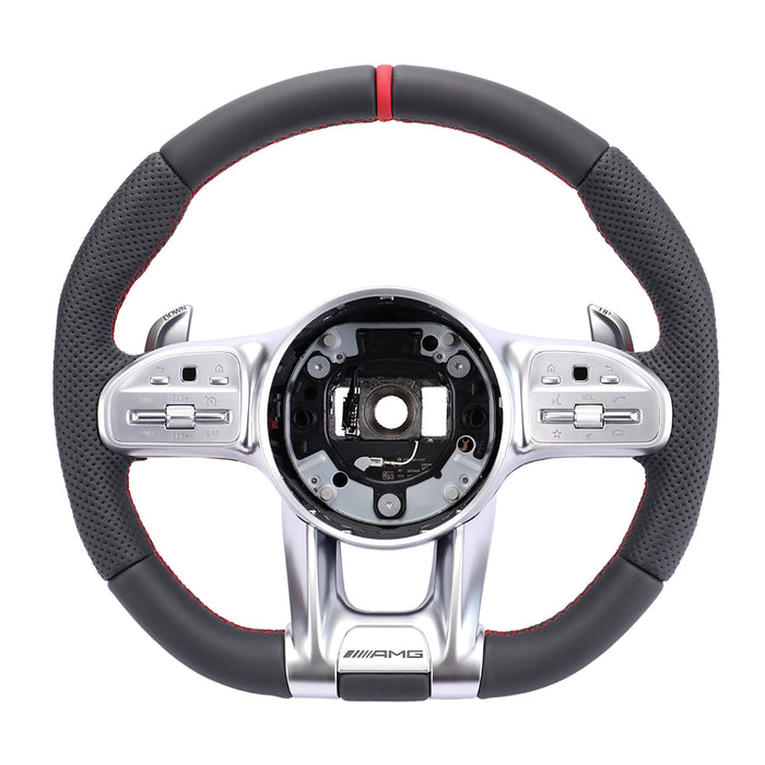 For Mercedes Benz black semi perforated red line red steering wheel alignment mark Steering wheel