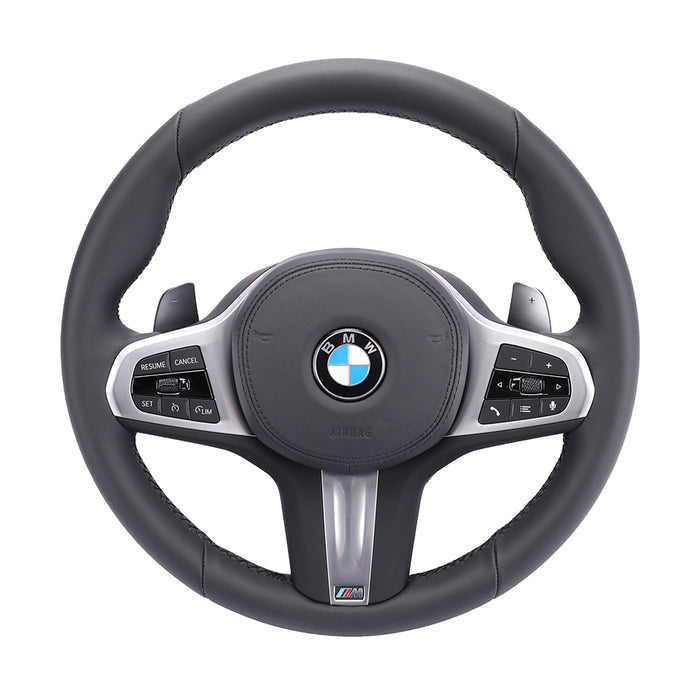 For BMW black leather black stitching black button multifunction steering wheel
