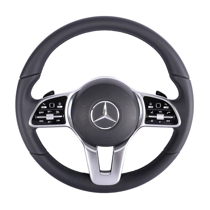 For Mercedes Benz black leather black button steering wheel with Black small paddles Steering wheel