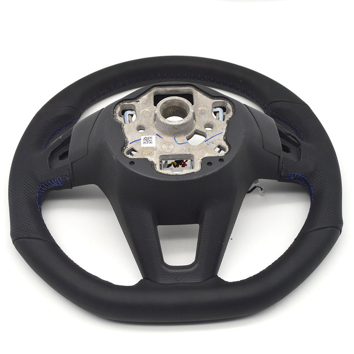 For Golf 8 Blue Red Black Line Perforated Steering Wheel Heating Paddle Bottom Blue Red Black stitching steering wheel