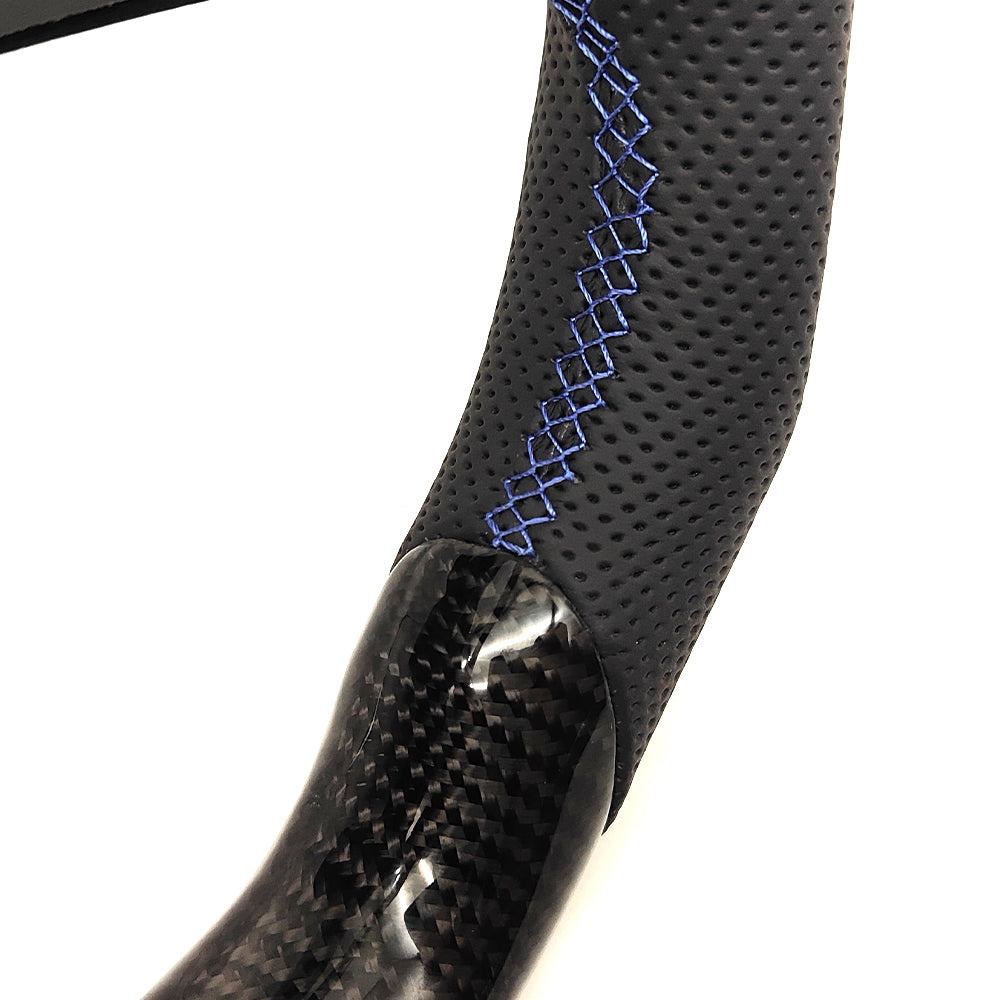 For Golf 7 Golf mk7 GTI R R-line Carbon Fiber Steering Wheel Blue Reversing Label Customized carbon fiber sports steering wheel