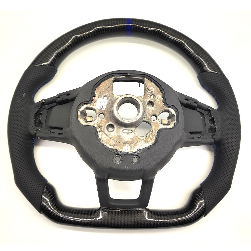 For Golf 7 Golf mk7 GTI R R-line Carbon Fiber Steering Wheel Blue Reversing Label Customized carbon fiber sports steering wheel