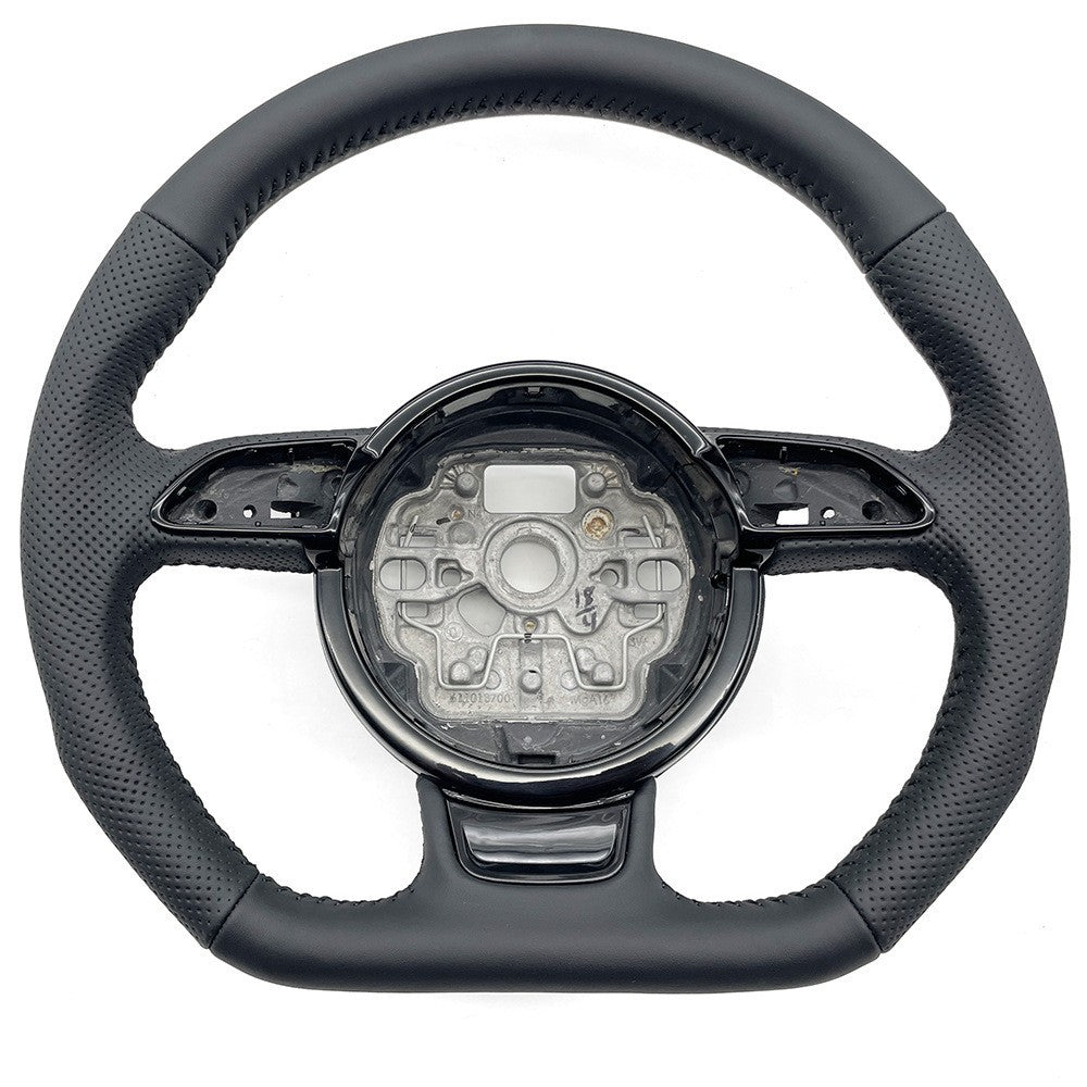 Suitable for Audi A6C7 semi perforated black line without paddles, no buttons, no labels, steering wheel with button frame and bottom