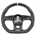 Suitable for Audi A4B9 S standard, semi perforated white line, white leather, return to normal standard, no buttons, no paddles, steering wheel bottom