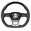 Suitable for Audi Q5 S standard carbon fiber semi perforated white line without paddle or button steering wheel bottom