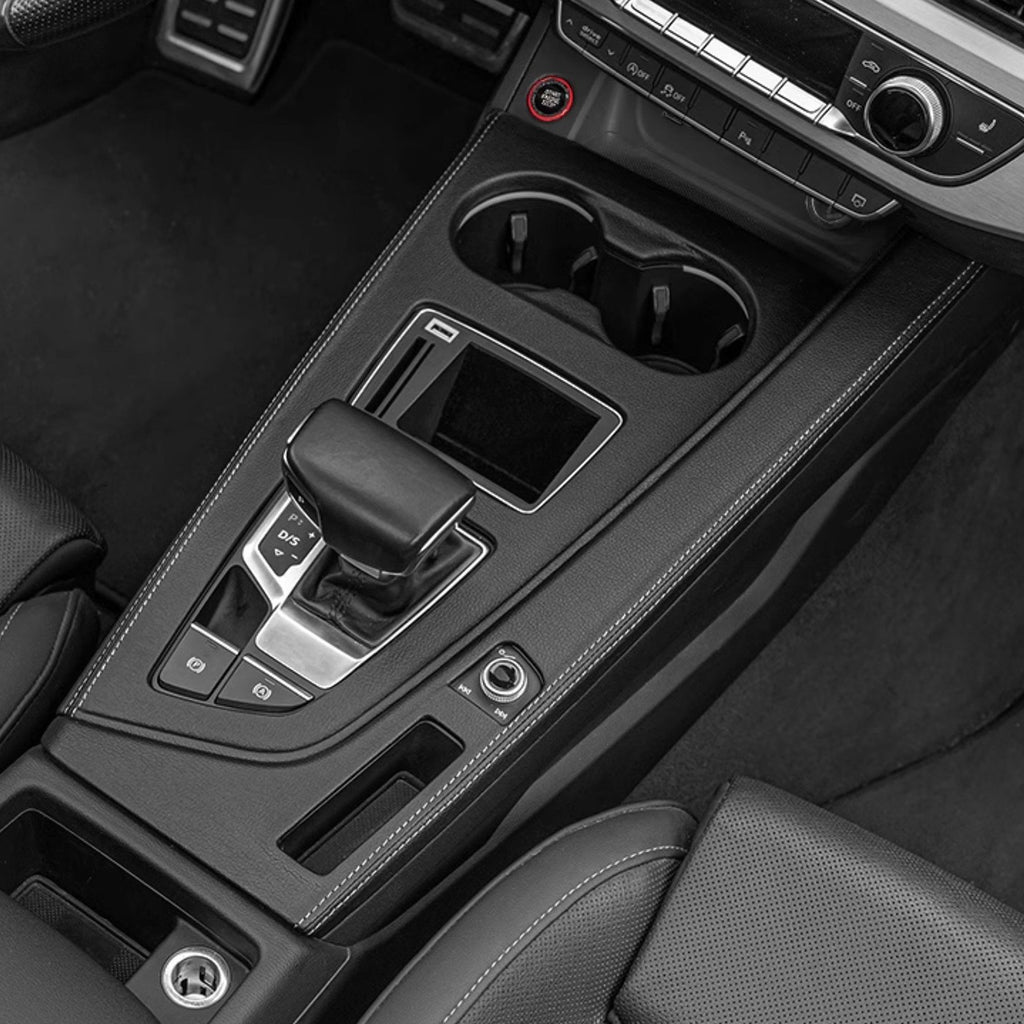 Suitable for Audi 20-25 A4 ultra fiber leather transmission panel+side frame 2-piece set central control shift surface frame