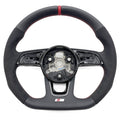 Suitable for Audi A4B9 S standard, semi furred, red, red, return to normal, no buttons, no paddles, steering wheel bottom