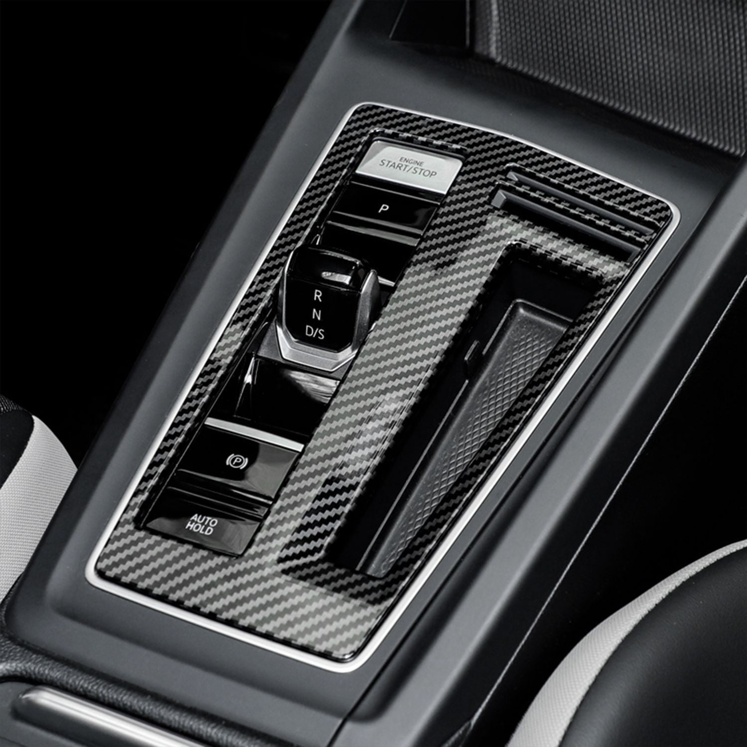 Suitable for Golf 8 Golf mk8 carbon fiber gear shift frame sticker, central control shift surface frame carbon fiber sticker
