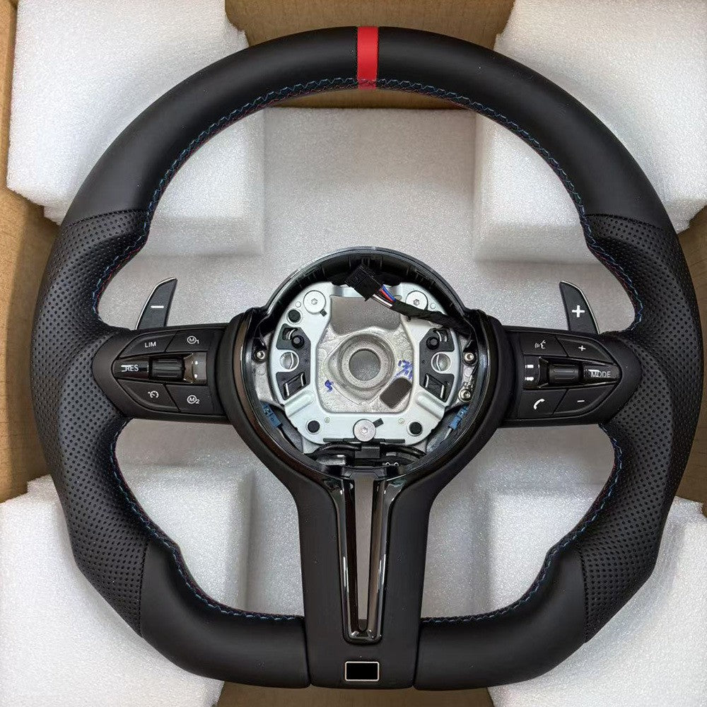 Suitable for BMW thongs with semi perforated three color lines, baked paint, black and red return to the correct direction, and steering wheel bottom