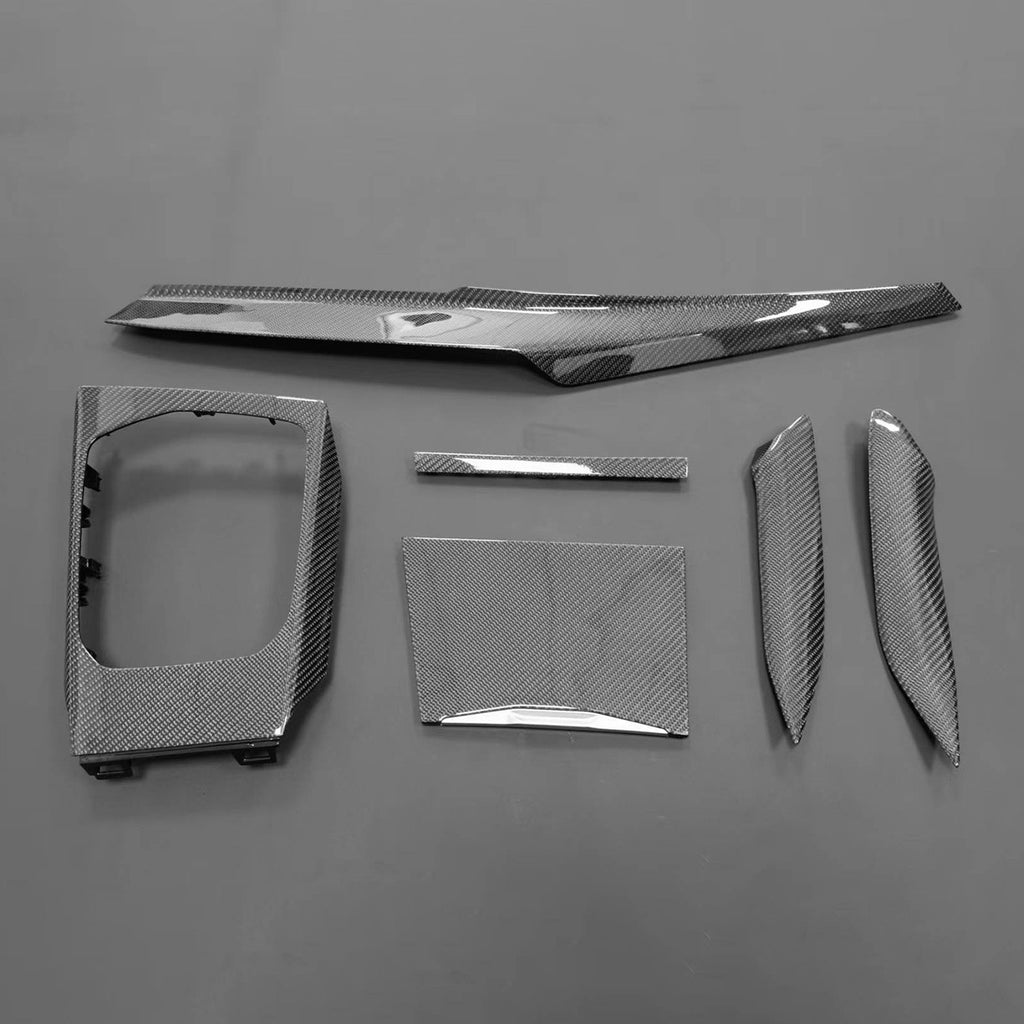 Suitable for BMW 25 Series 3 Series 4 Series M3M4 carbon fiber 6-piece glossy carbon fiber central control genuine carbon fiber decorative panel