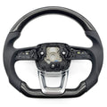 Suitable for Audi Q5 carbon fiber leather with white lines, no labels, no paddles, no buttons, steering wheel bottom