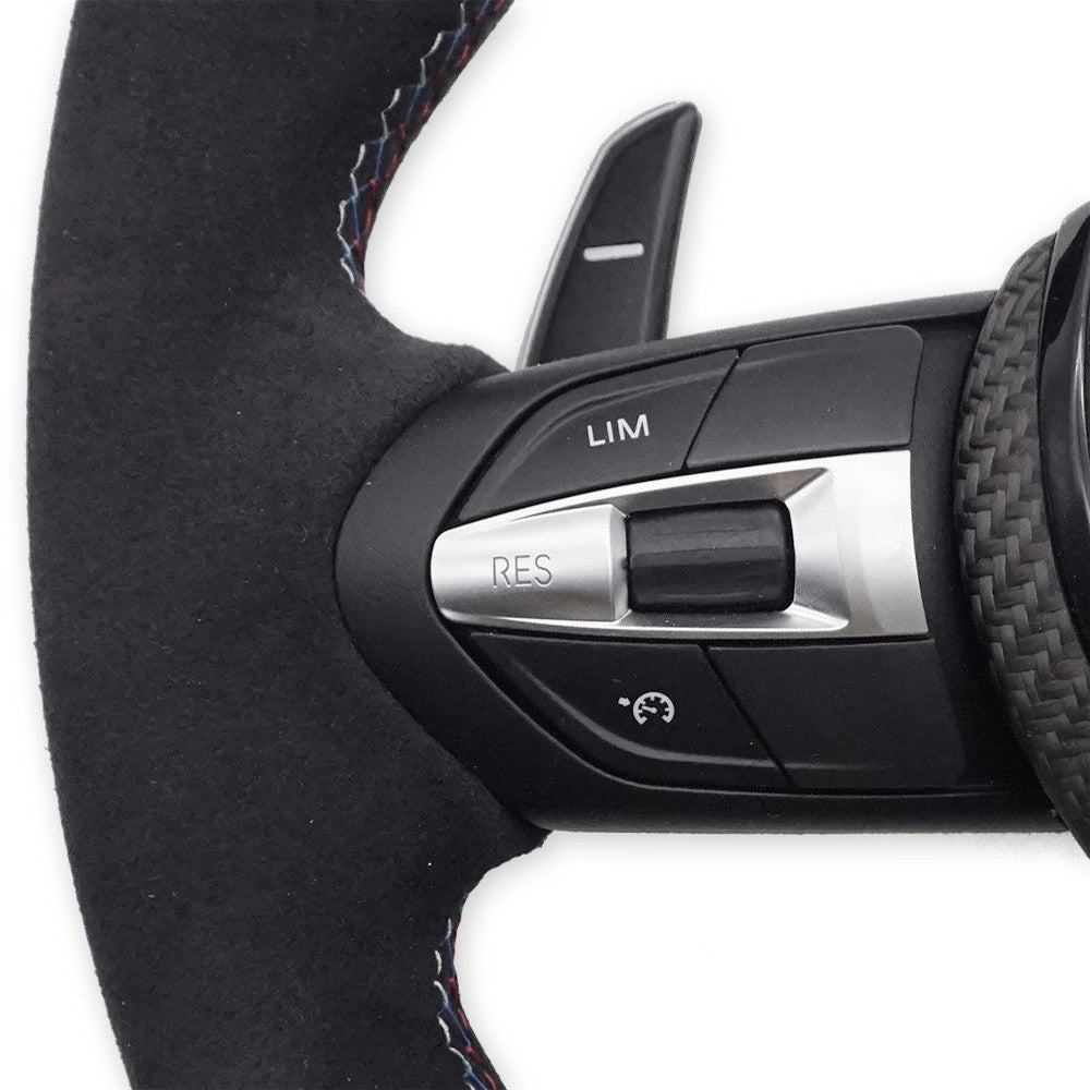 Suitable for BMW 3 Series thongs with semi suede red and blue lines and red genuine leather return to the standard carbon fiber lower cover