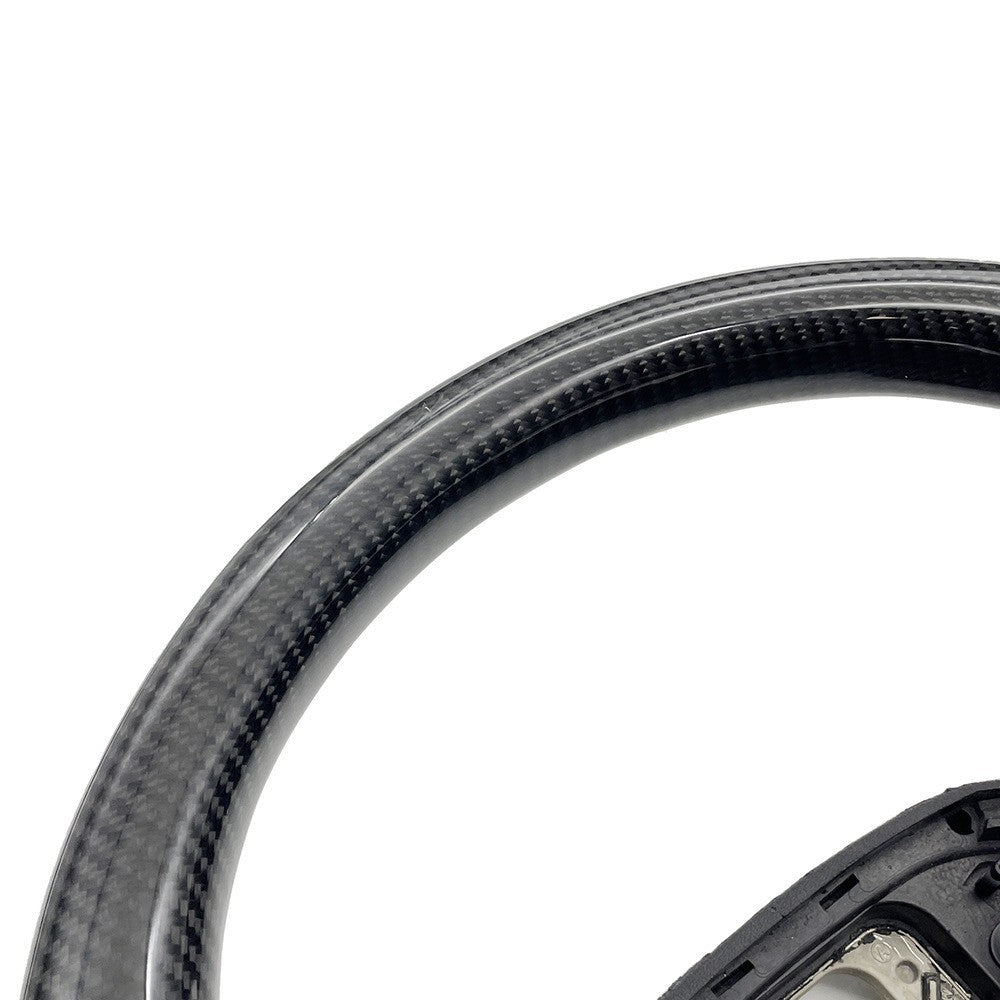 Suitable for Audi Q5 carbon fiber leather with white lines, no labels, no paddles, no buttons, steering wheel bottom