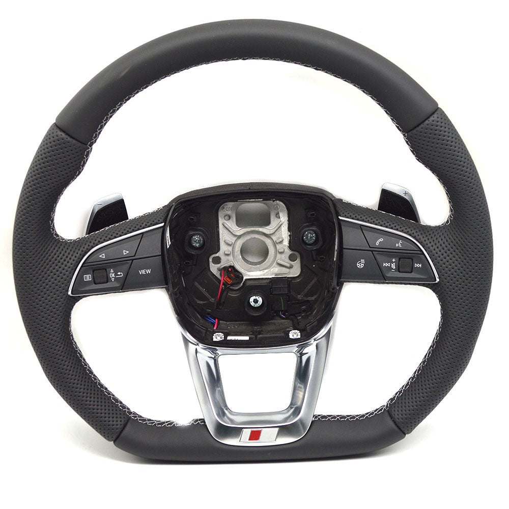 Suitable for Audi Q5 Audi Q5 S standard semi perforated white line with paddle shifters, heated steering wheel with button bottom