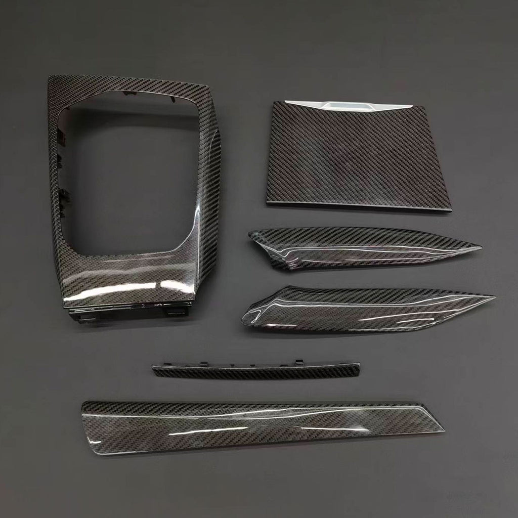 Suitable for BMW 23 Series 3 Series 4 Series M3M4 I3 carbon fiber center console trim panel, gear lever, bright carbon fiber trim strip