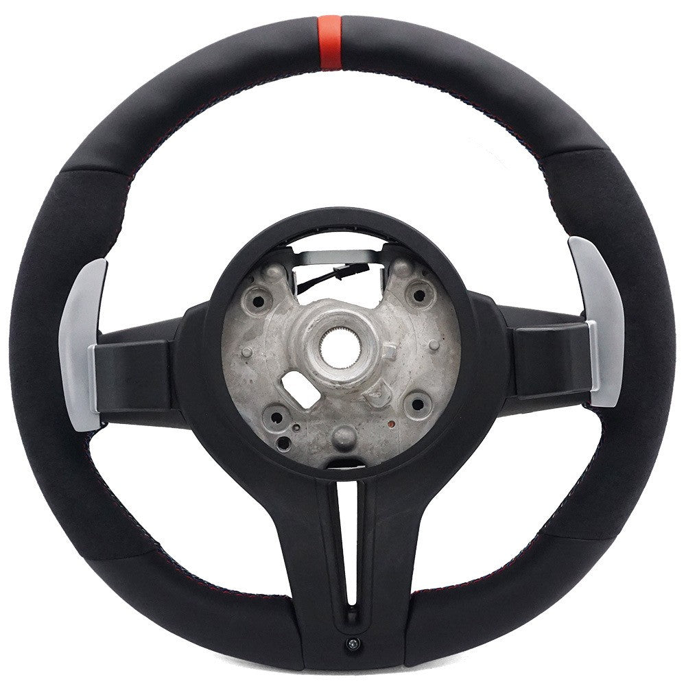 Suitable for BMW 3 Series thongs with semi suede red and blue lines and red genuine leather return to the standard carbon fiber lower cover