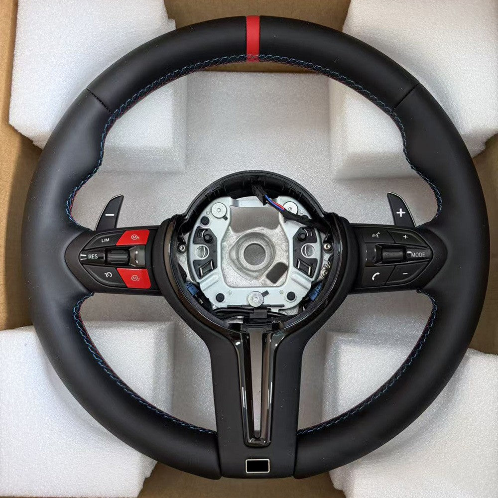 Suitable for BMW thongs with genuine leather, tricolor lines, baked paint, black and red return marks, M1M2 red buttons