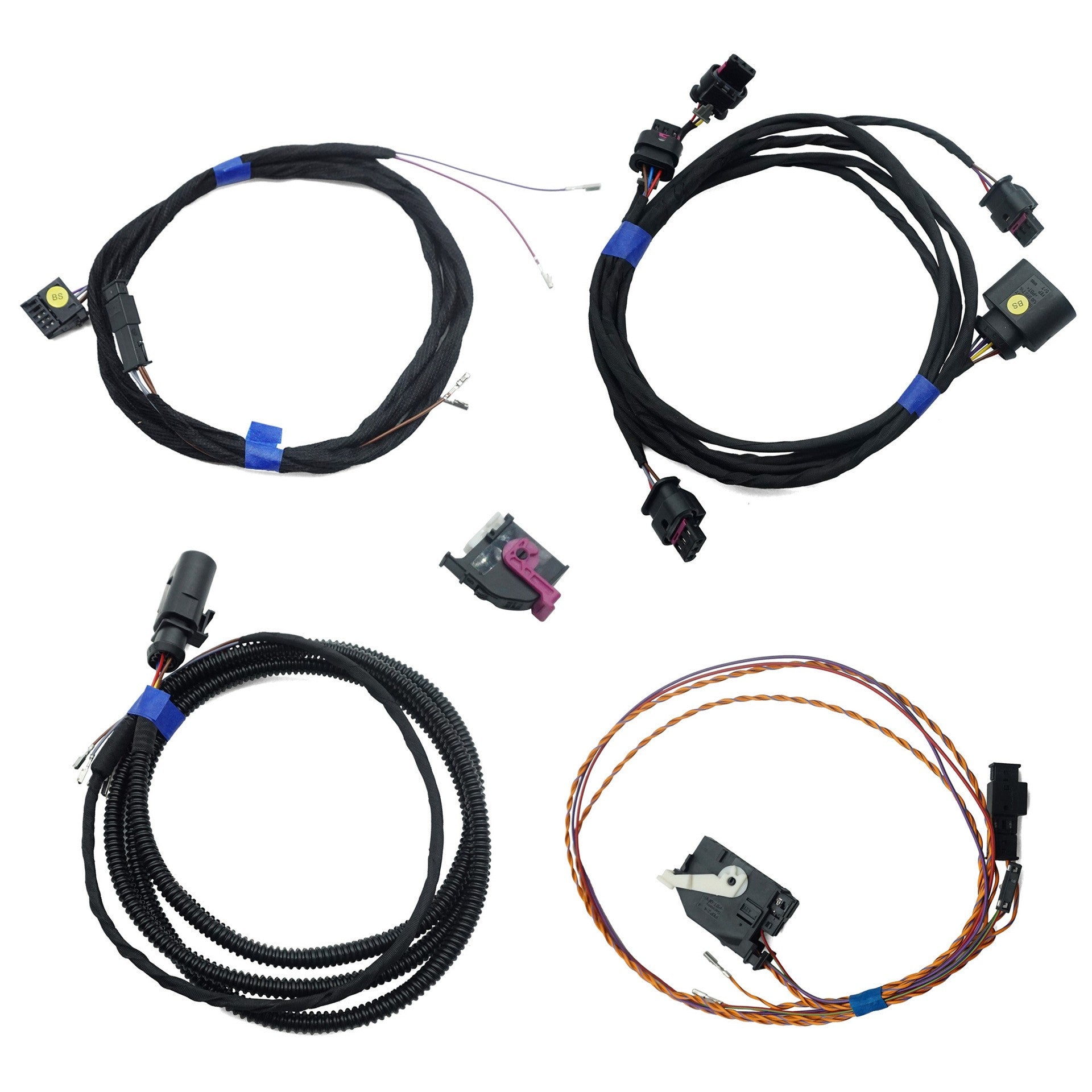 A set of front 4K radar harness for Volkswagen MQB platform, including front radar cable and front radar sensor harness.
