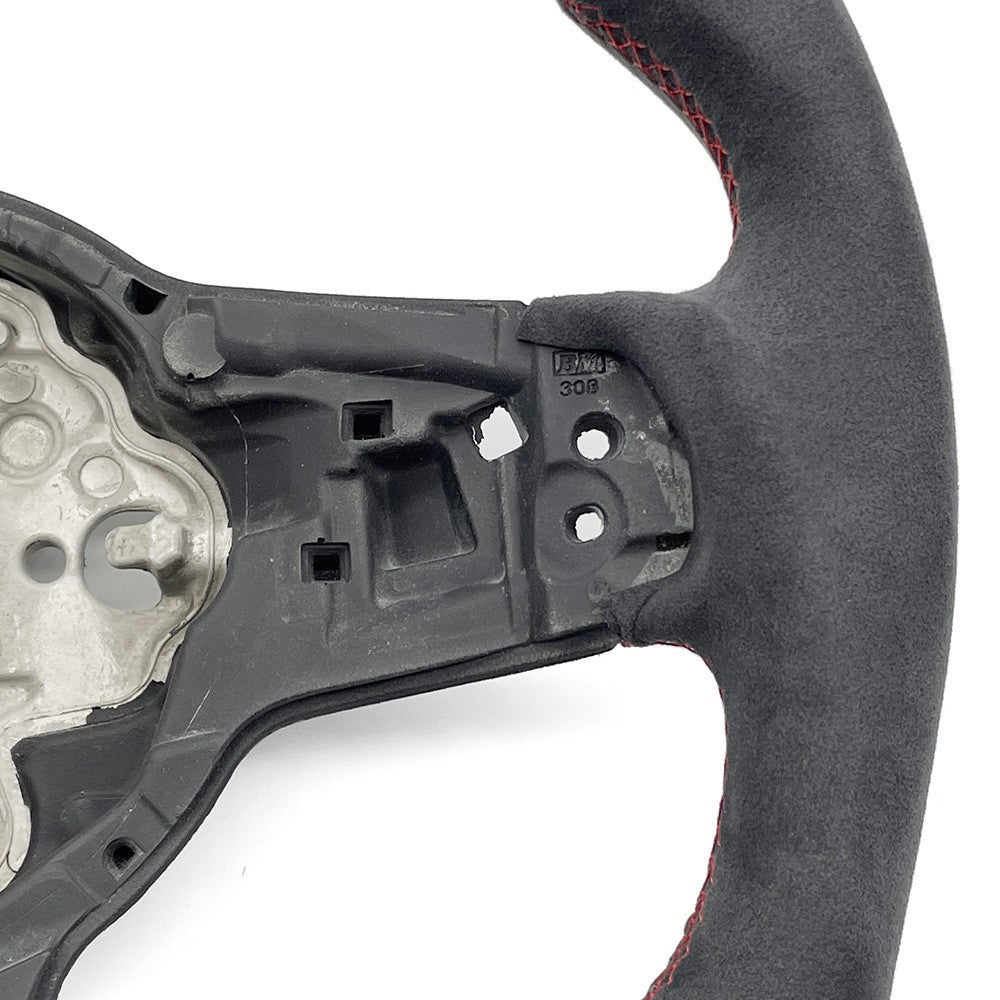 Suitable for Golf 7 GTI Carbon Fiber Sport Steering Wheel with Red Thread and Red Return Logo