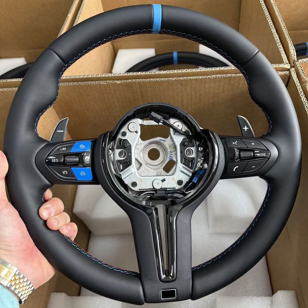 Suitable for BMW 3 Series thongs with genuine leather, tricolor lines, baked paint, black and blue return marks, M1M2 blue buttons