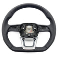 Suitable for Audi Q5 unmarked semi perforated blue stitching, no paddles, no buttons, steering wheel bottom