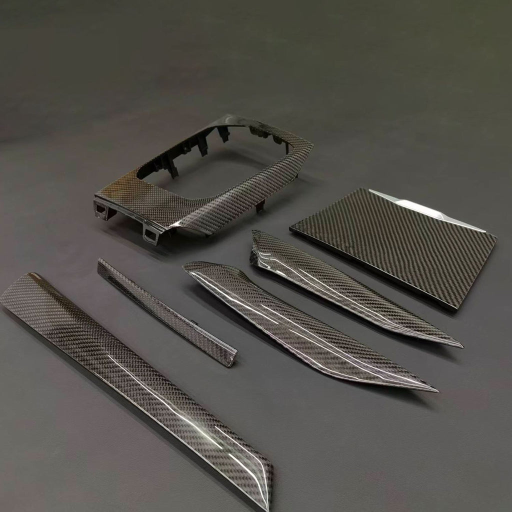 Suitable for BMW 23 Series 3 Series 4 Series M3M4 I3 carbon fiber center console trim panel, gear lever, bright carbon fiber trim strip