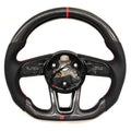 Suitable for Audi A4B9 carbon fiber steering wheel with semi perforated red line return standard RS standard heated carbon fiber bottom