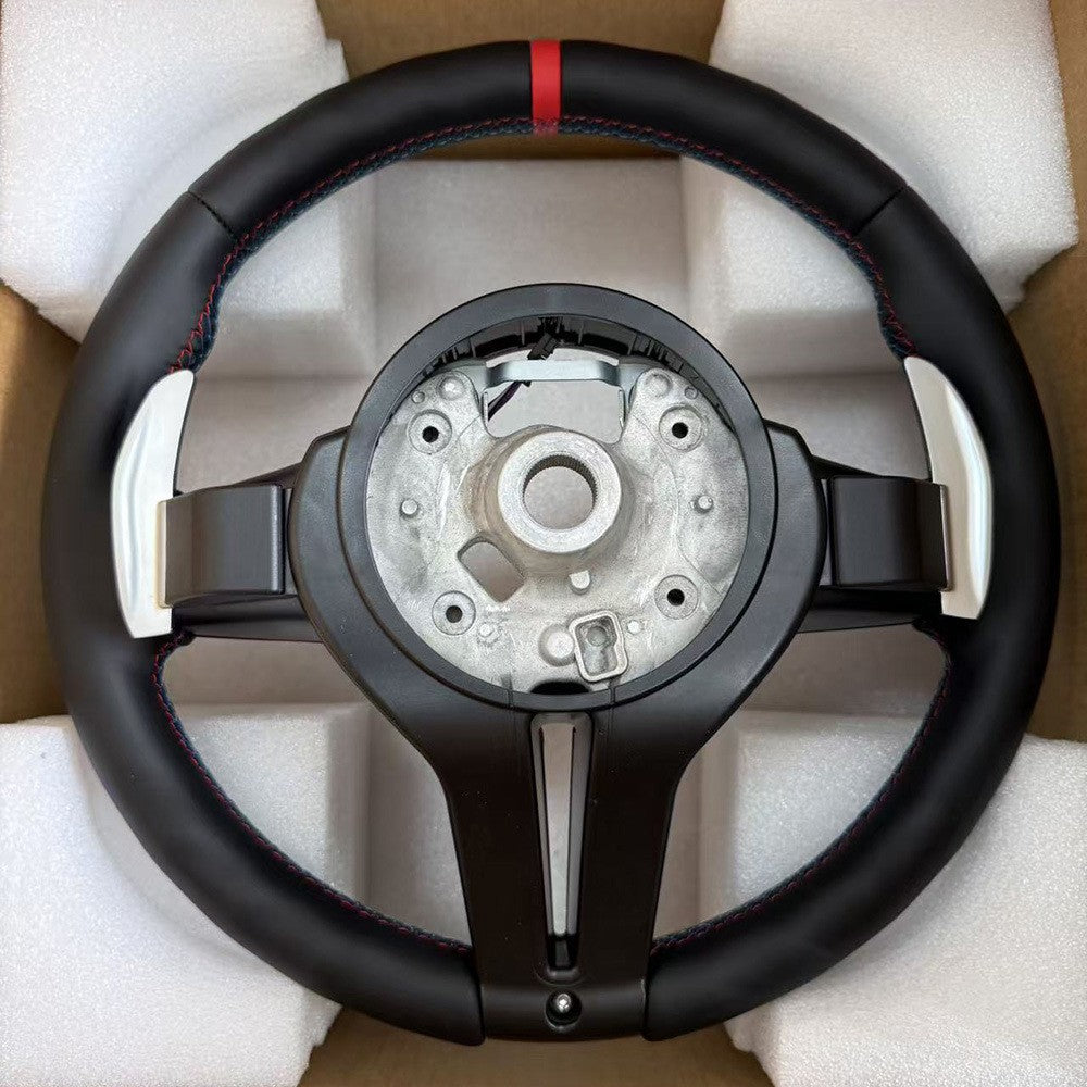 Suitable for BMW thongs with genuine leather, tricolor lines, baked paint, black and red return marks, M1M2 red buttons