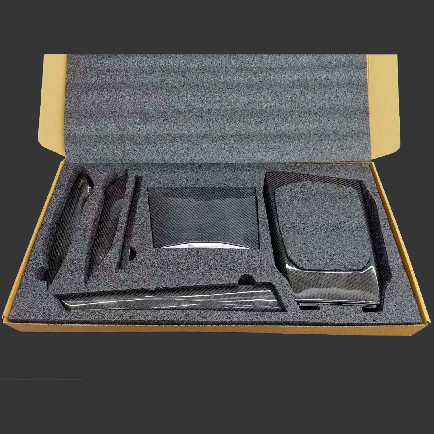 Suitable for BMW 23 Series 3 Series 4 Series M3M4 I3 carbon fiber center console trim panel, gear lever, bright carbon fiber trim strip