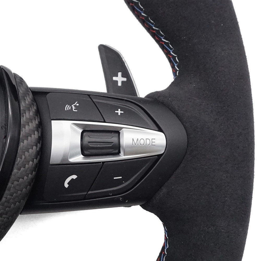 Suitable for BMW 3 Series thongs with semi suede red and blue lines and red genuine leather return to the standard carbon fiber lower cover