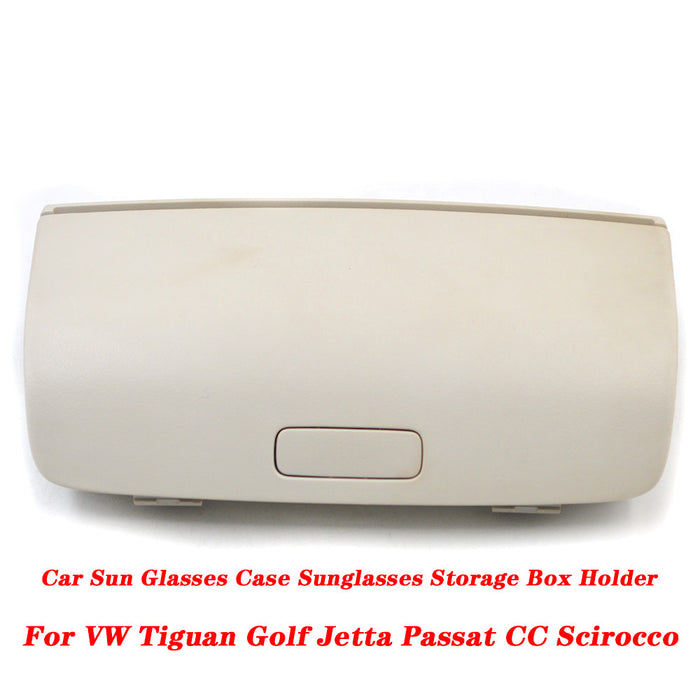 Car Sun Glasses Case Sunglasses Storage Box Holder For VW Tiguan Golf Jetta Passat CC Scirocco 2009 2010 2011 Beige/Gray